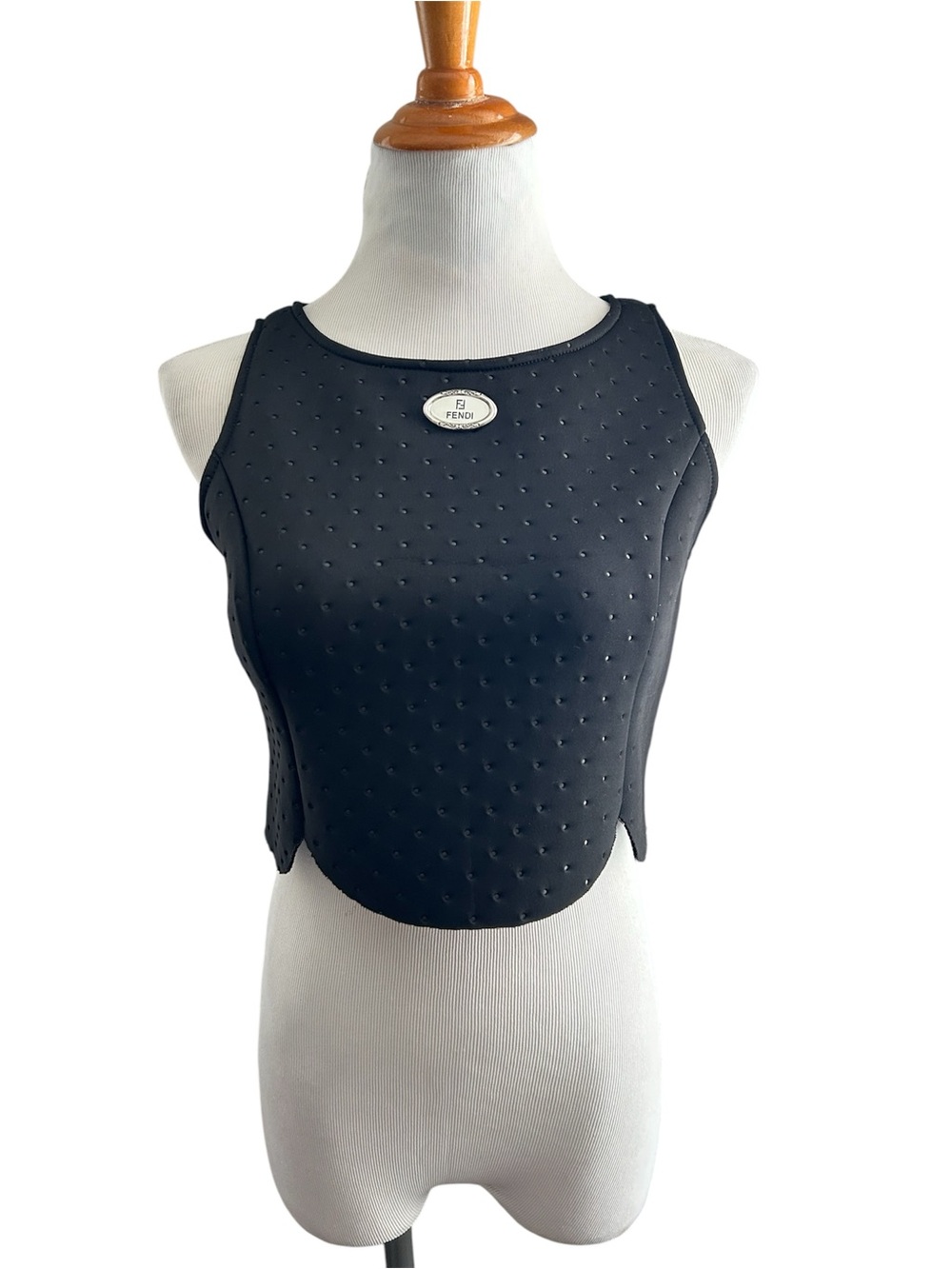 Black Silver logo black Crop Tank Top size small